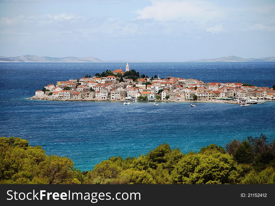 A old city in a blue sea. A old city in a blue sea