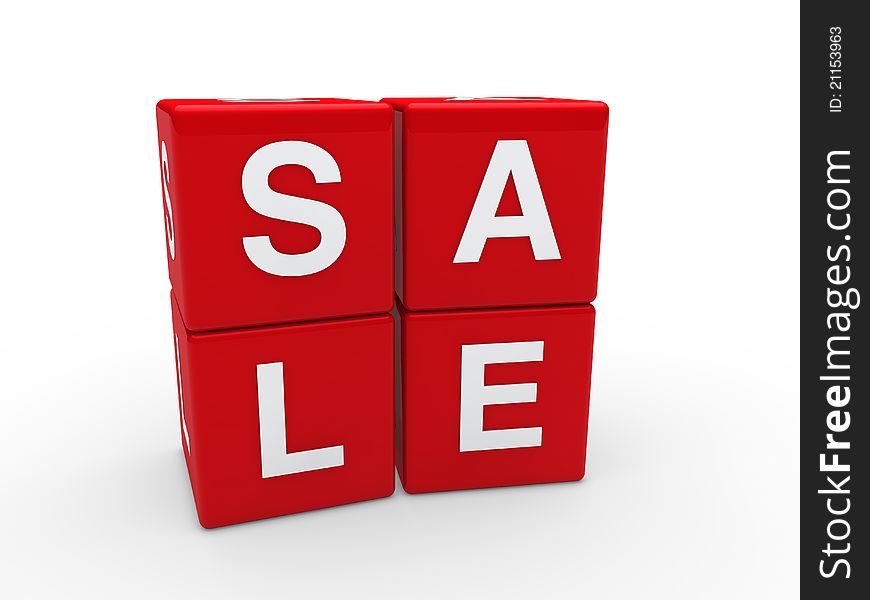 3d sale cube red discount word business