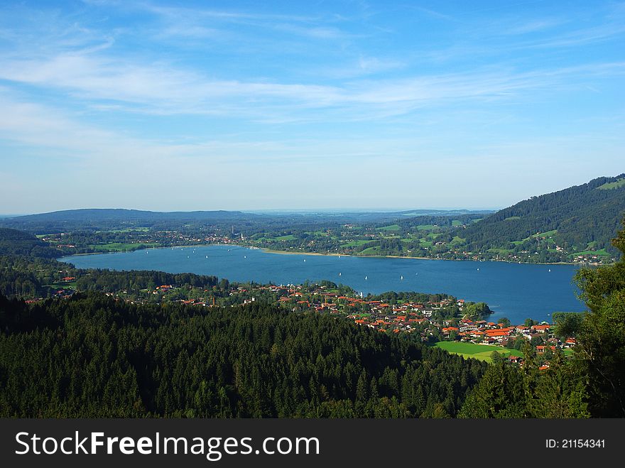 Lake Tegernsee in the Bavarian Alps, Germany