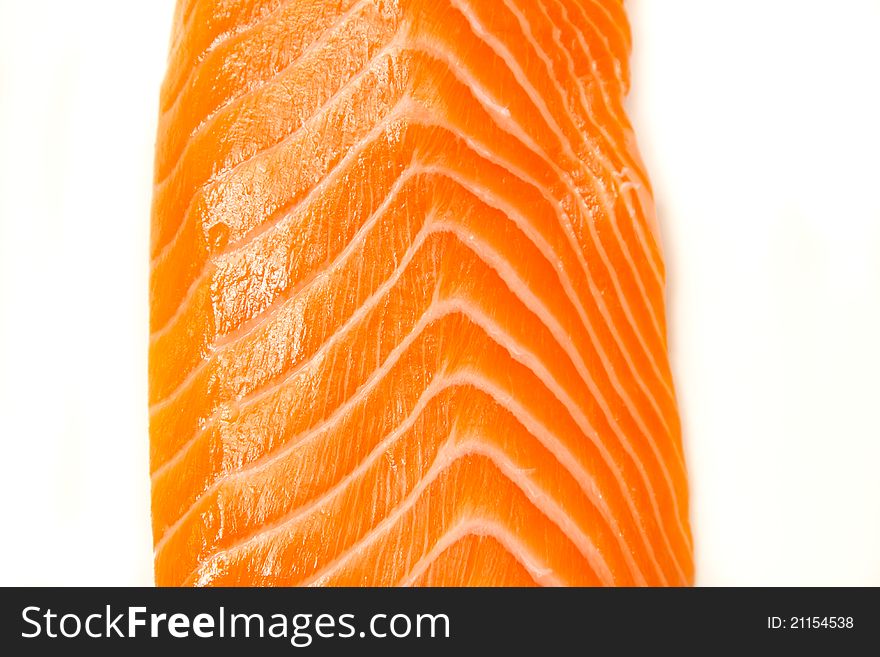 Fresh raw salmon on a plate