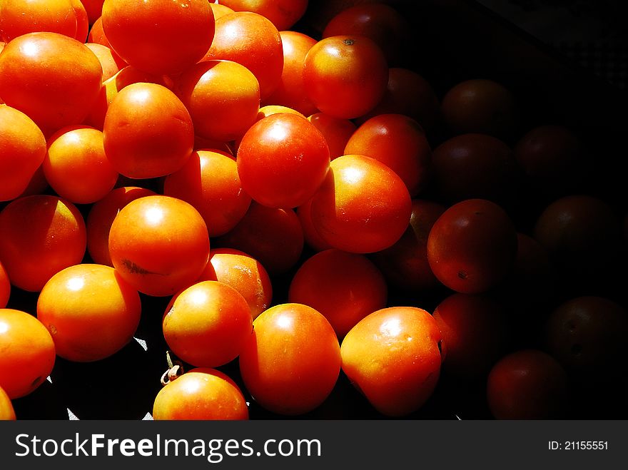 Wonderful, small, red tomatoes of western Sicily