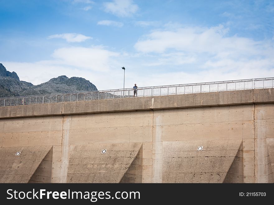 Dam between mountains in spanish national park