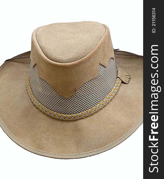 Traditional man's hat - closeup isolated on white