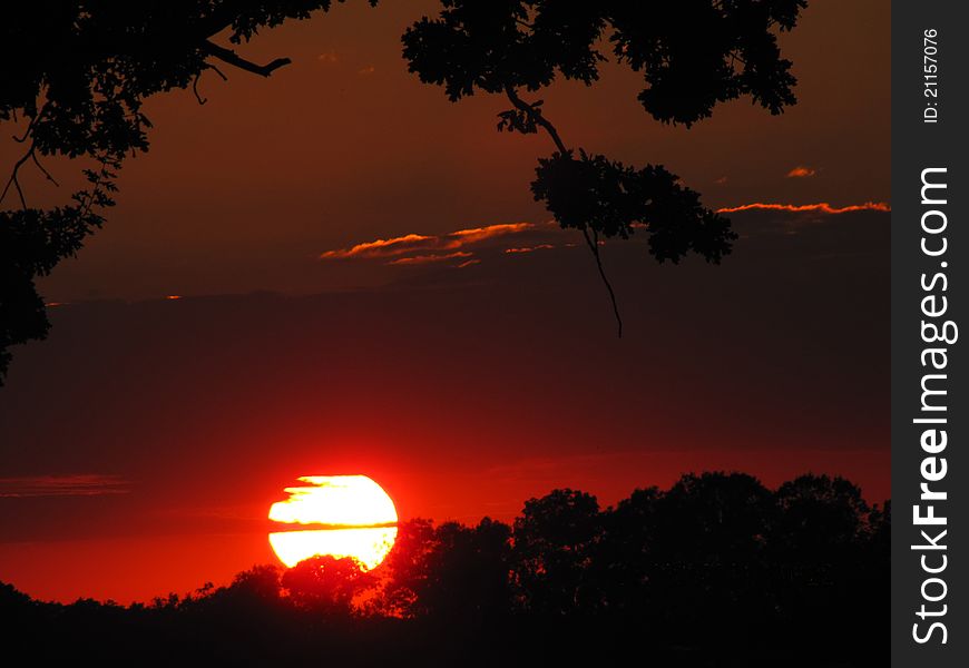 Late summer evening relaxed sunset on the peak of the emotions