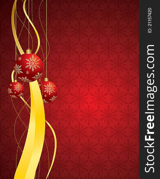 Christmas snowflake background with balls. Christmas snowflake background with balls