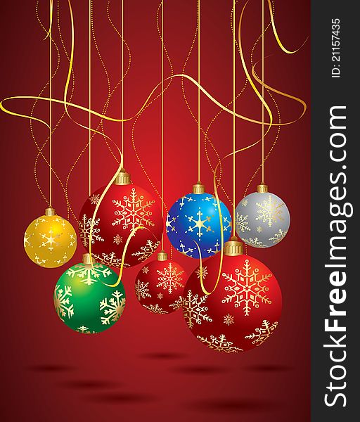 Vector Christmas Hanging Balls