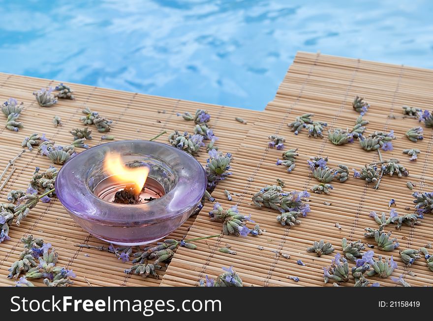 Spa background with lavender herbs. Spa background with lavender herbs