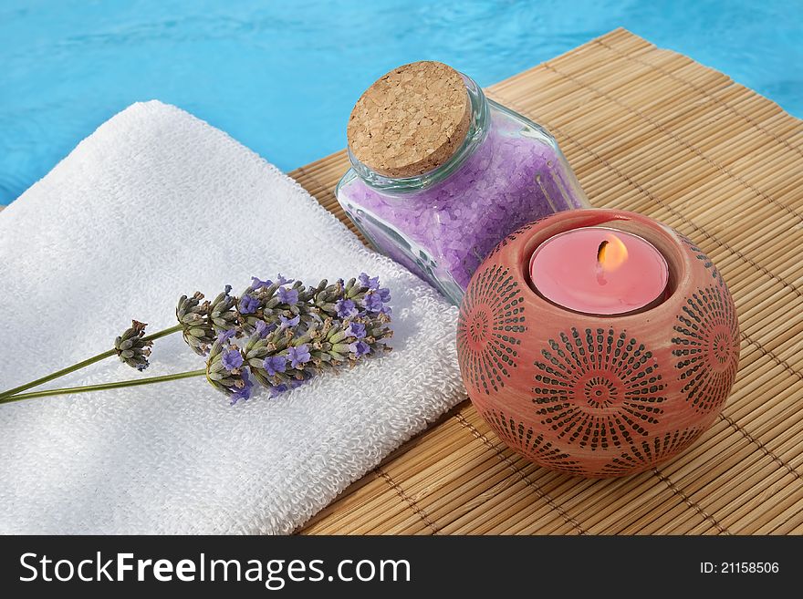 Spa background with lavender herbs. Spa background with lavender herbs