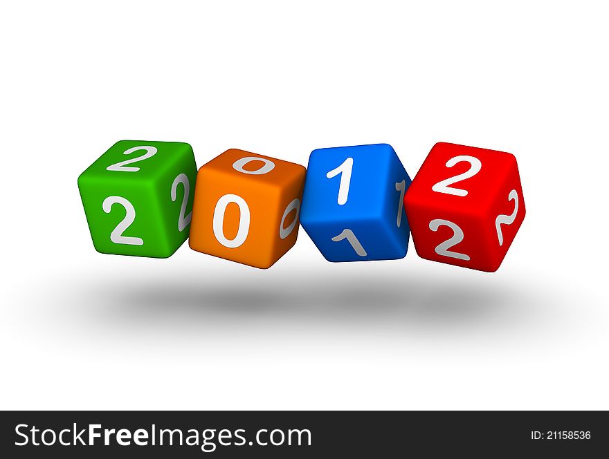 2012 year (design element for calendar, greeting cards, sales stickers)