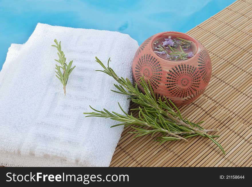 Spa background with natural herbs