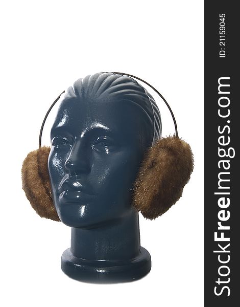 Warm ears on a mannequin