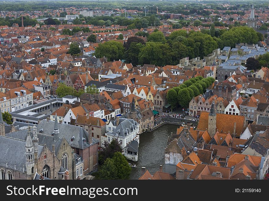 Panoramic View Of Bruges, Belgium