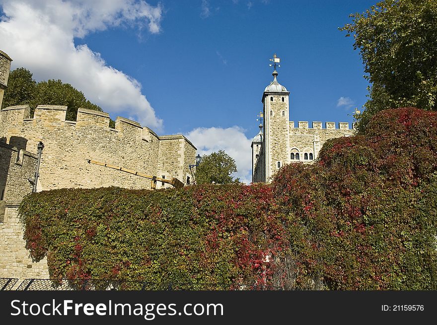 Tower of London near River Thames at London