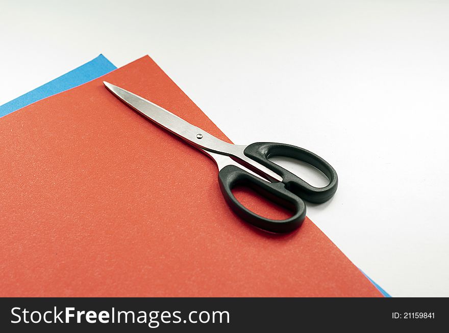 Shears and paper used as handwork