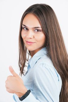 Happy Smiling Business Woman Stock Photo
