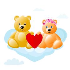 Teddy Bears On Cloud Royalty Free Stock Image Teddy Bears On Cloud Royalty Free Stock Image