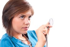 Medical Doctor With Stethoscope Royalty Free Stock Photo