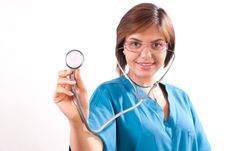 Medical Doctor With Stethoscope Stock Photo