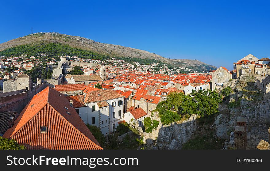 Panorama Of Dubrovnik In Croatia