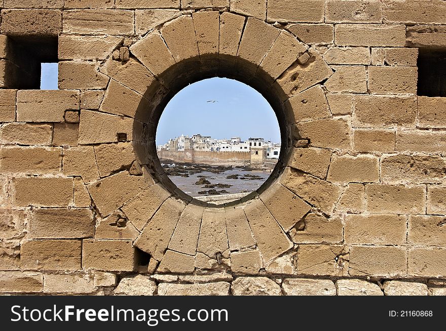 View of Essaouira port on the Moroccan coast