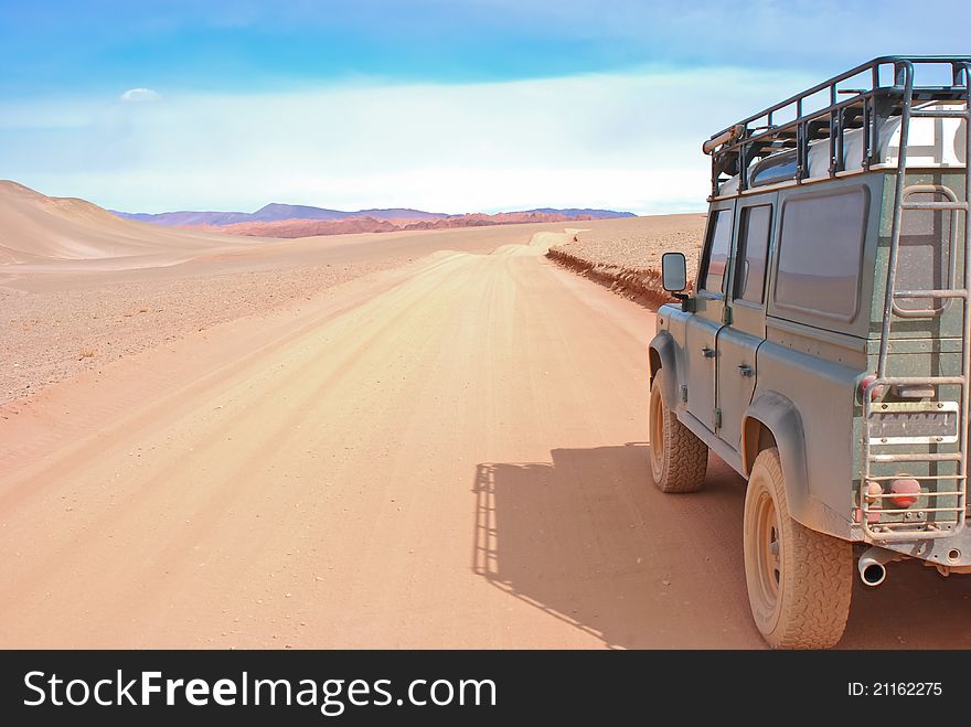 Red Desert Road In SUV