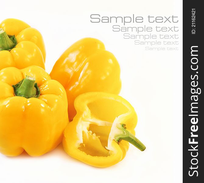 Yellow pepper isolated on a white background