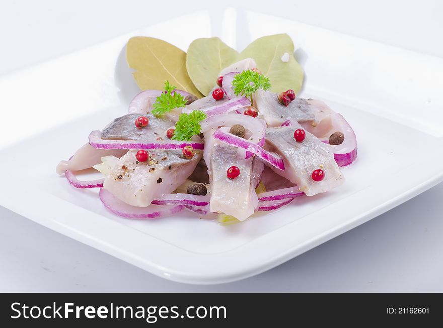 This is a salad with pickled Herring. This is a salad with pickled Herring
