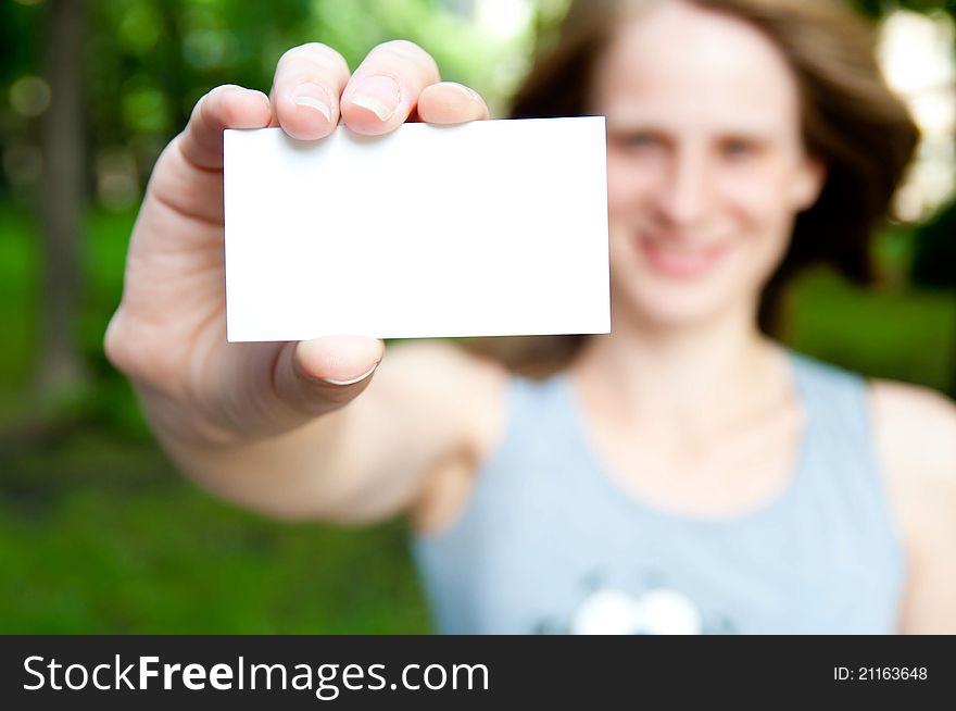 White Card In A Hand