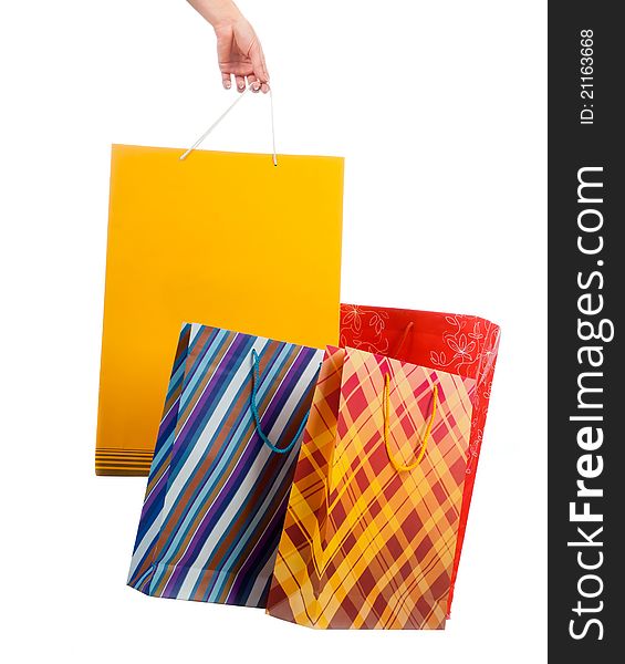 Shopping bags isolated on a white background