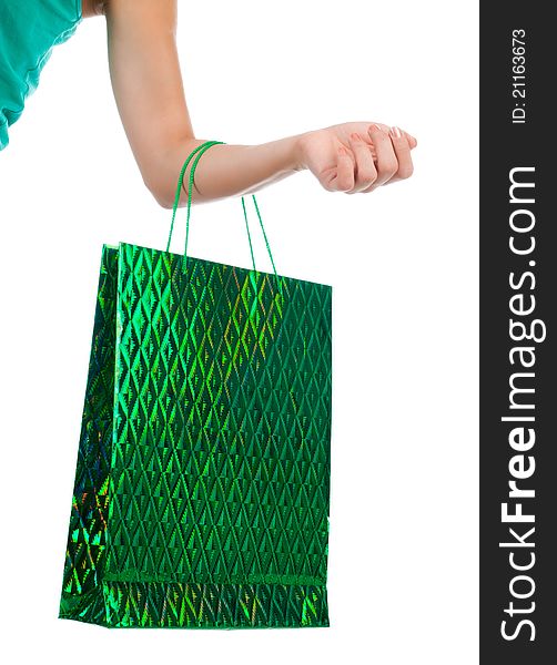 Female Hand Holding Shopping Bags