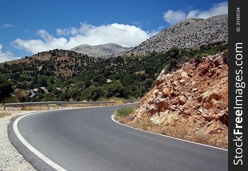 Dangerous mountain roads of Kreta. Dangerous mountain roads of Kreta