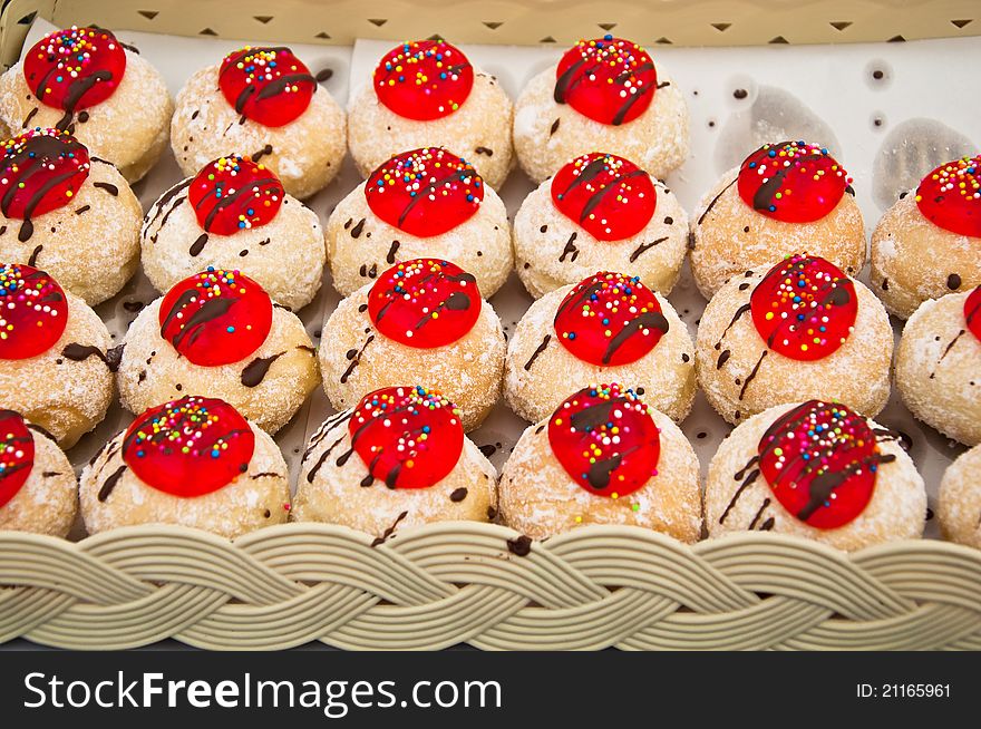 Group of fancy bread with in basket. Group of fancy bread with in basket