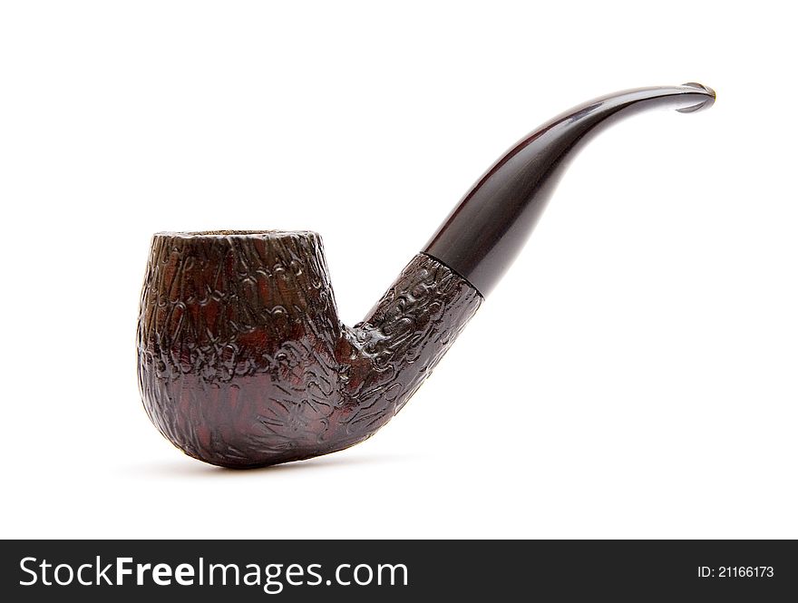 Tobacco pipe on white background