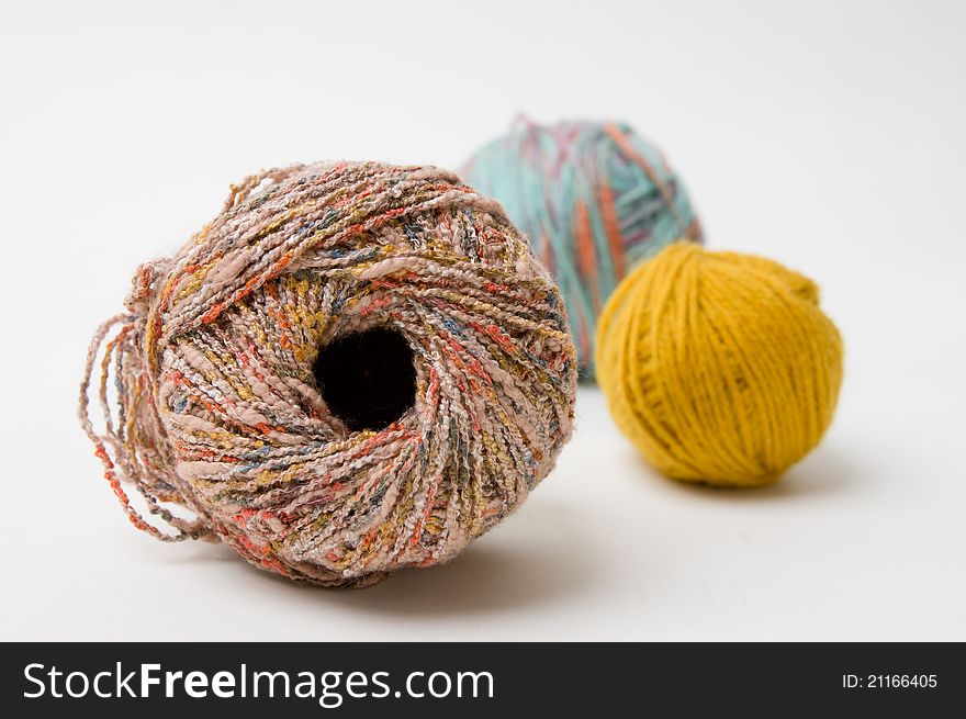 Various Yarn against a white background. Various Yarn against a white background.