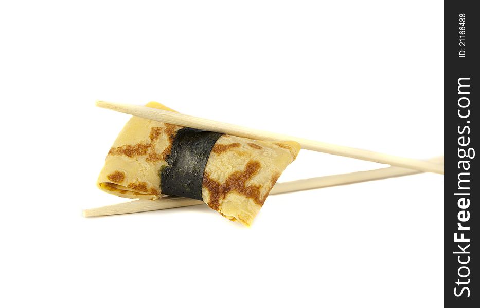 Sushi with special Japanese tamago omelet