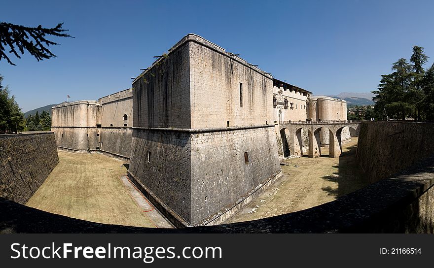 A panoramic view of Spanish Castle in L'Aquila (Abruzzo,Italy). A panoramic view of Spanish Castle in L'Aquila (Abruzzo,Italy)