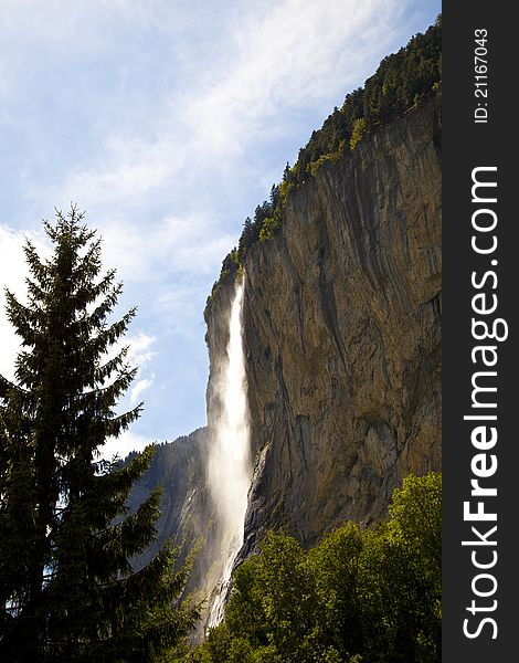 Staubachfall in Lauterbrunnen in Switzerland