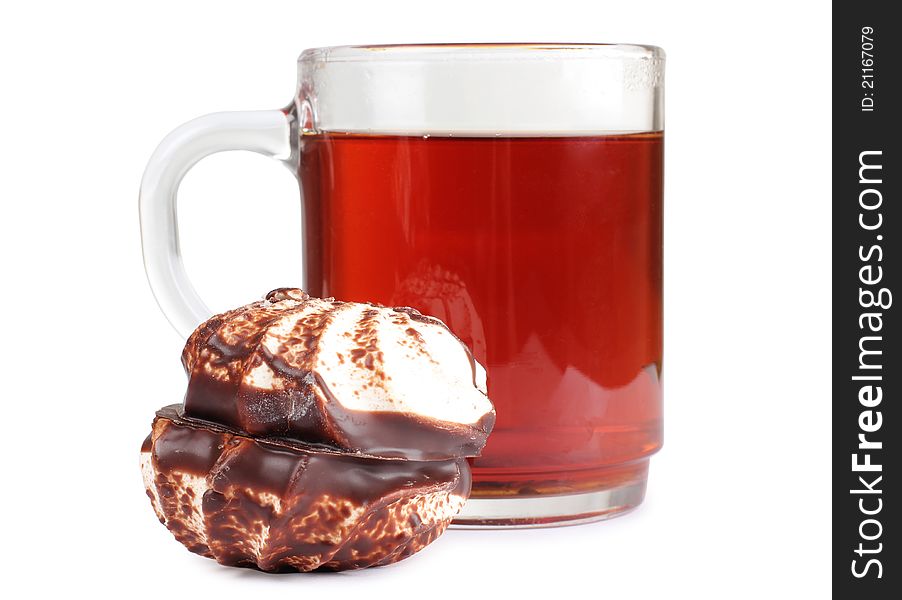 Color photo of biscuits and a cup of tea. Color photo of biscuits and a cup of tea