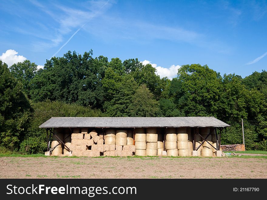 The storage of hay bale in agriculture