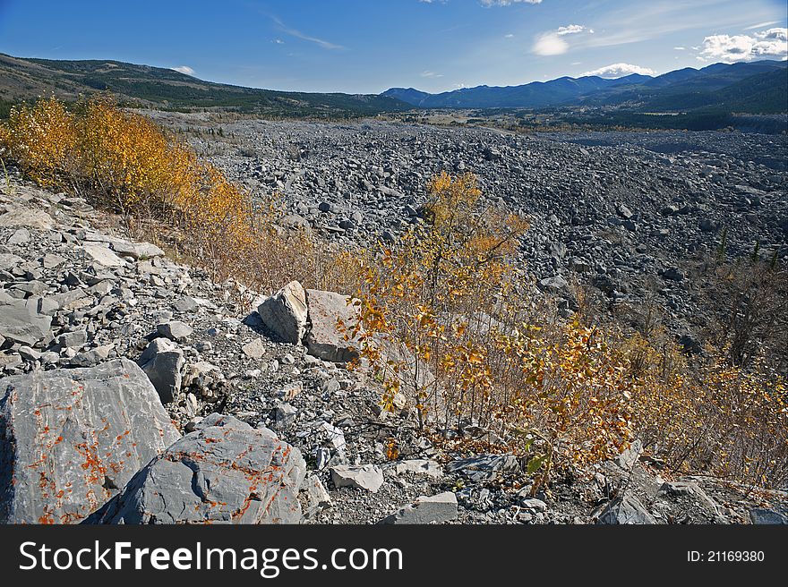 Destroyed town Frank by rock slide. Destroyed town Frank by rock slide