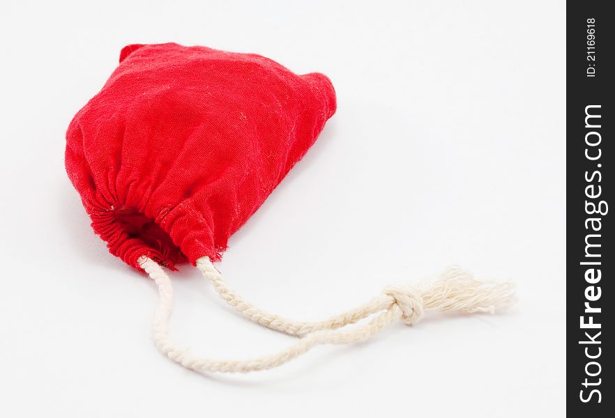 Red bag on a white background