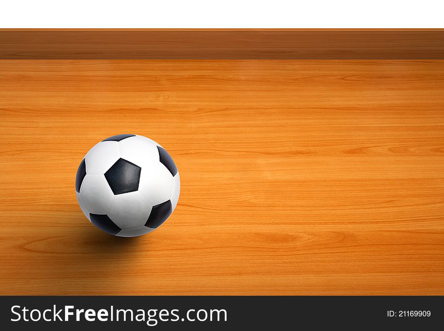 Wall of room with a ball on wooden floor. Wall of room with a ball on wooden floor
