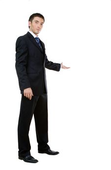 Businessman With Arm Out In A Welcoming Gesture Royalty Free Stock Images Businessman With Arm Out In A Welcoming Gesture Royalty Free Stock Images