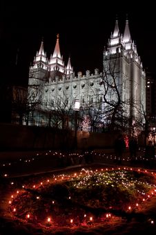 Christmas Time @ Temple Square Stock Photos