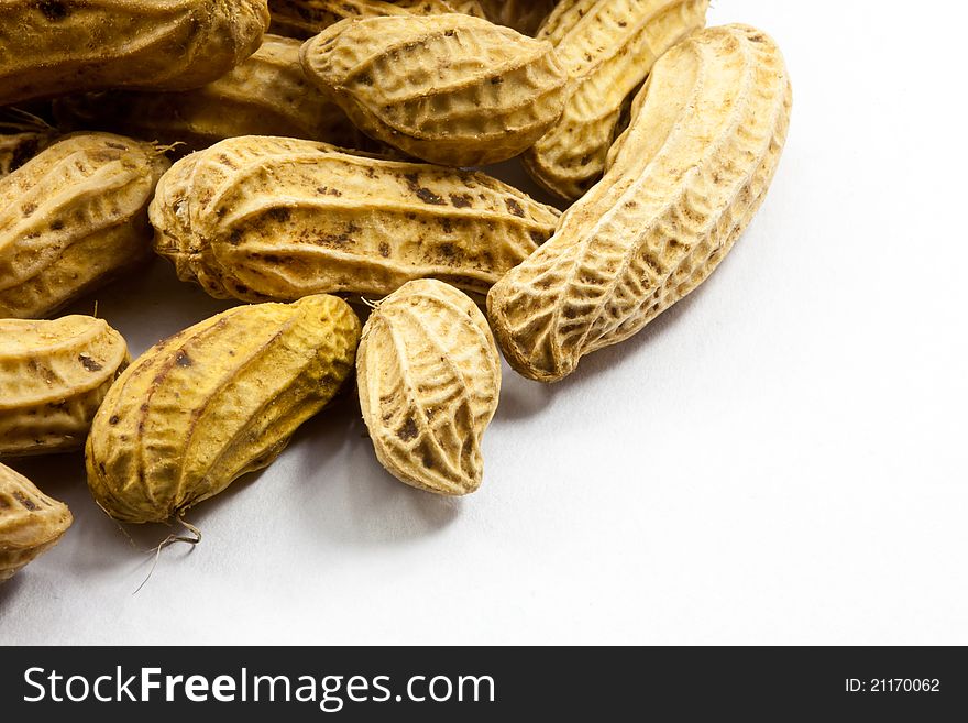 Peanuts On White Background