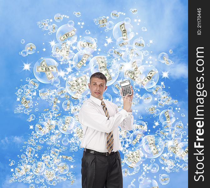 The Happy Businessman In The Pink Soap Dreams