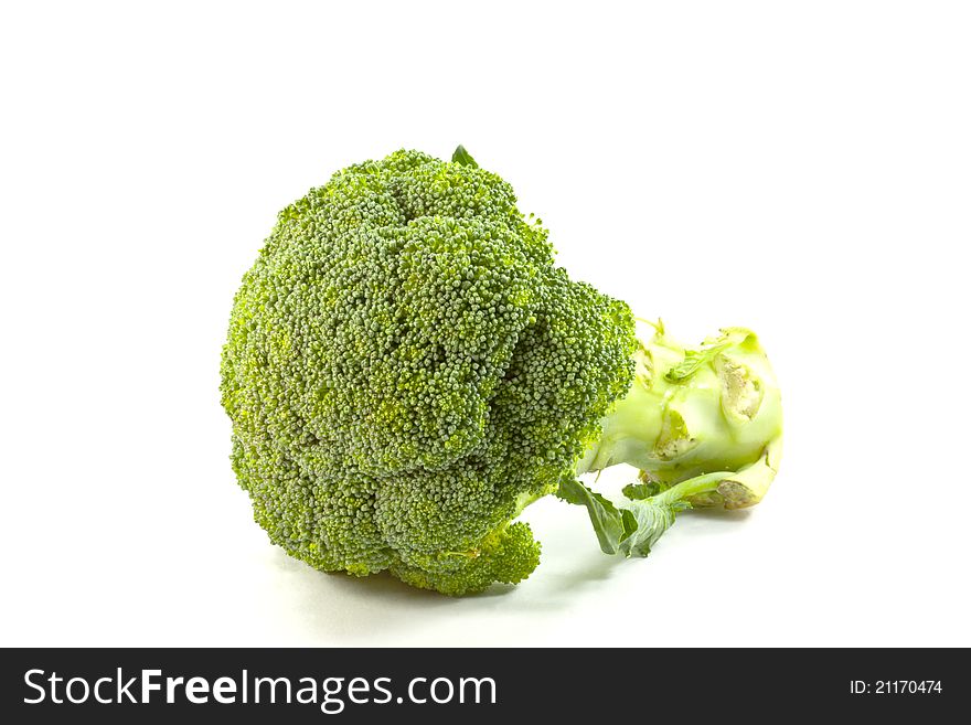 A fresh broccoli isolated on white background