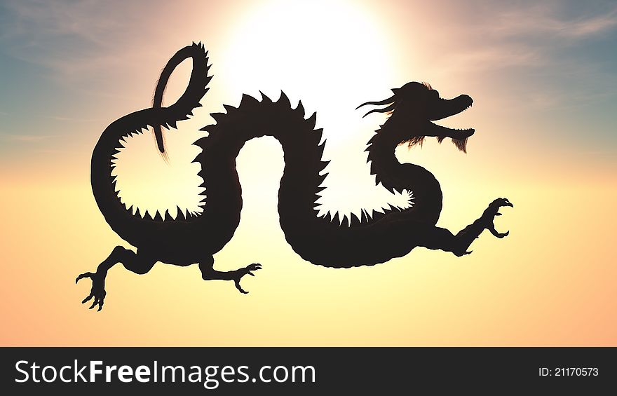 Image of the dragon flying