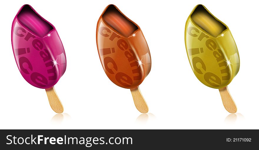 Colored ice creams