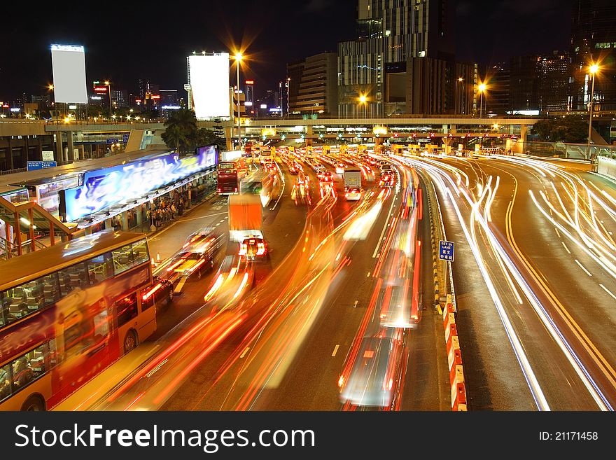 Traffic Jam In Hong Kong Outside The Tunnel